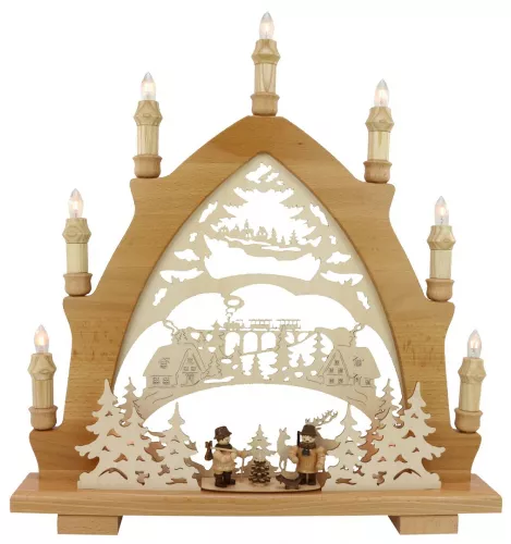 Leuchterbogen,7-flg.Motiv Waldfiguren