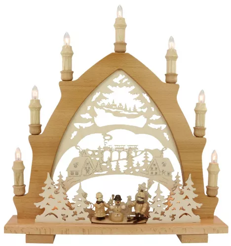 Leuchterbogen,7-flg.Motiv Winterkinder