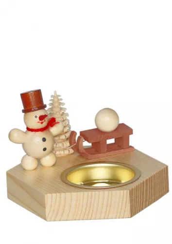 Zenker Teelichthalter Schneemann klein mit Schlitten, klein