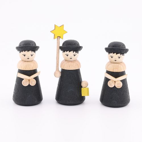 Kurrendefiguren, schwarz, 3 Stück, 5cm