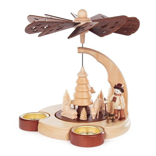 Teelichtpyramide Jäger und Rehe