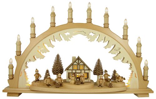 10-flg. Schwibbogen, Winterkinder