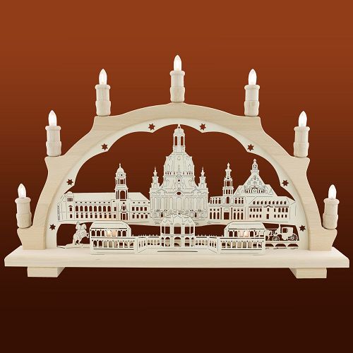 Schwibbogen Dresden mit Innenbeleuchtung 7-flammig