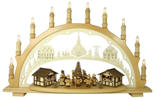 10-flg. Schwibbogen, Weihnachtsm.-Seiffen