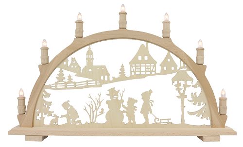 Schwibbogen Winterkinder 7-flammig