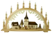 10-flg. Schwibbogen, Dorfkirche Kurrende natur