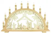10-flg. Schwibbogen,Krippe m.Innenbel.