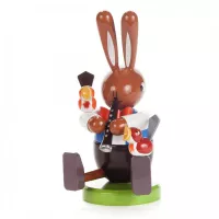 Hase mit Klarintte und Vögeln sitzend, groß