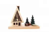 Räucherhaus Waldhaus mit Hase und Bäumen