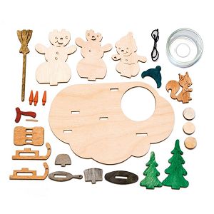 Bastelsatz Teelichthalter Schneemänner