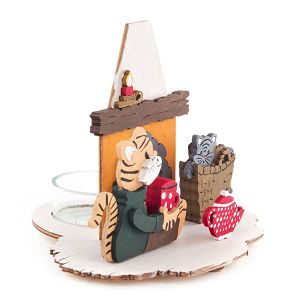 Bastelsatz Teelichthalter Katzen am Kamin