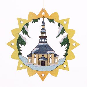 Baumbehang Seiffener Kirche bunt