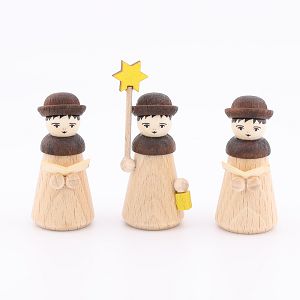 Kurrendefiguren, natur, 3 Stück, 5cm