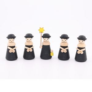 Kurrendefiguren, schwarz, 5 Stück, 5cm