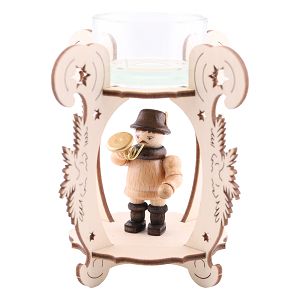 Teelichtständer Waldfigur Junge mit Jagdhorn