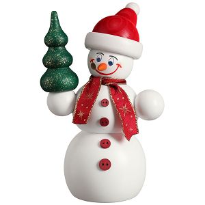 Seiffener Volkskunst Räuchermann Schneemann Weihnachtsmann