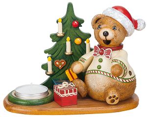 Hubrig - Räuchermann Teddys Weihnachtsgeschenke Teelicht