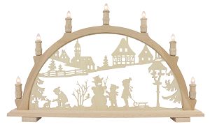 Schwibbogen Winterkinder 7-flammig