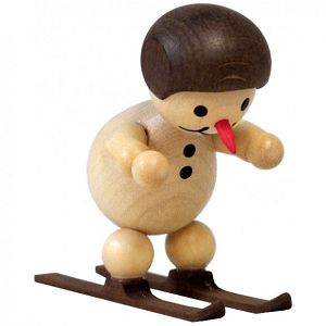 Schneemann Junior Skispringer am Start