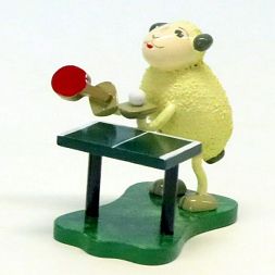 Schaf Bolli, Tischtennis spielend 